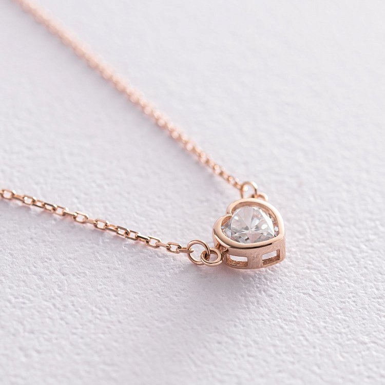 Колье "Сердечко" в красном золоте кол01833 от ювелирного магазина Оникс - 3