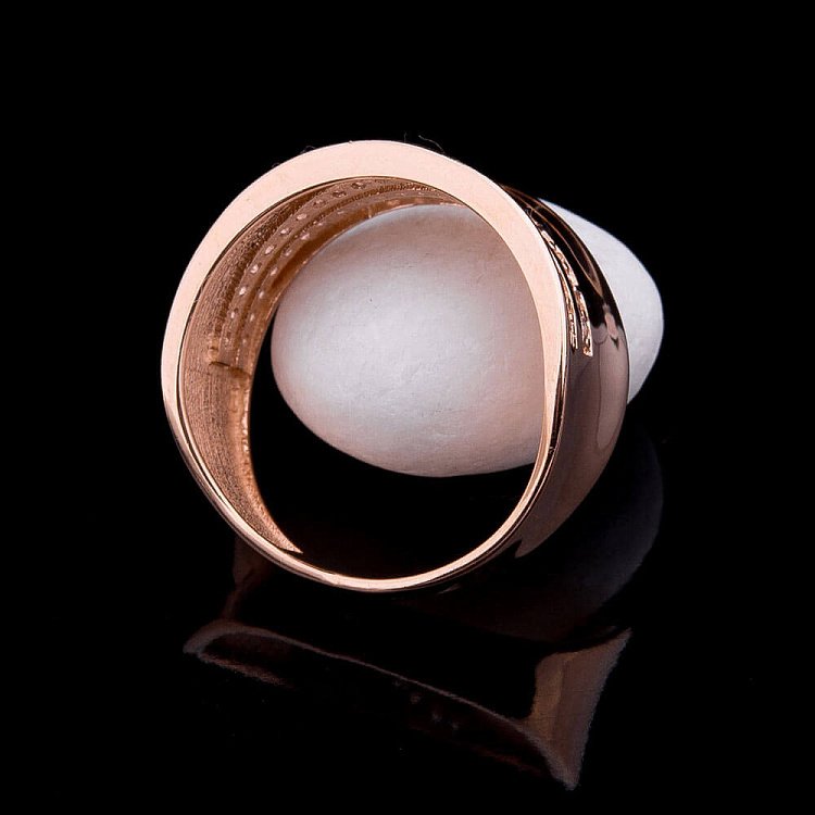 Золота каблучка з фіанітами к03200 від ювелірного магазину Онікс - 1