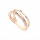 Золотое кольцо с фианитами к05525 от ювелирного магазина Оникс - 1