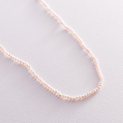 Срібне кольє "Перлинки" 181283 №3