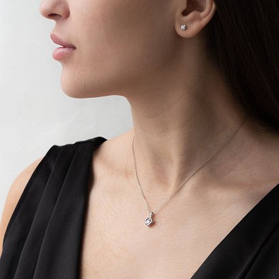 Золотой кулон с сердечком (бриллиант) пб0152lg №6