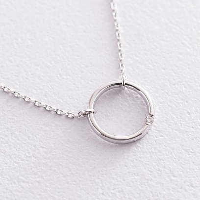 Золотое колье "Круговорот" с бриллиантом колб0061y №4