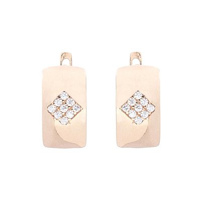 Золотые серьги с фианитами с05671 №2