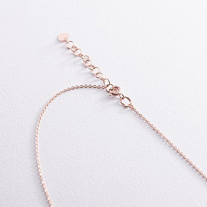 Золотое колье "Клевер" с эмалью 860412Е №6