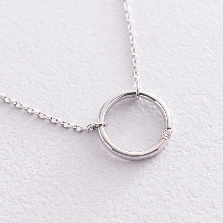 Золотое колье "Круговорот" с бриллиантом колб0061y от ювелирного магазина Оникс - 3