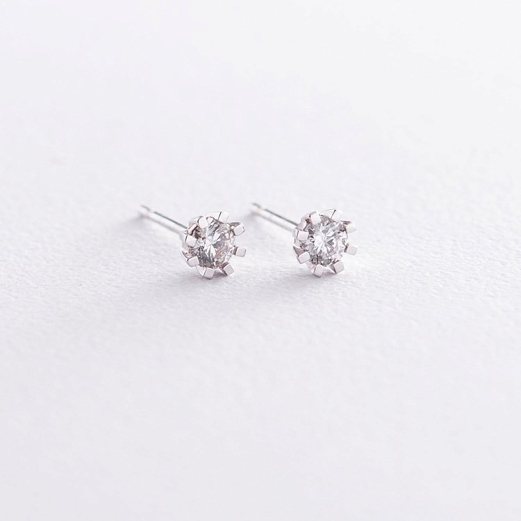 Золотые серьги - пусеты (бриллианты) сб0082ca от ювелирного магазина Оникс