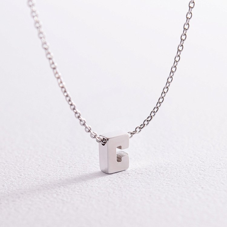 Срібне кольє з літерою "С" 1105 С від ювелірного магазину Онікс