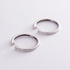 Золоті сережки - кільця з діамантами см0176 от ювелирного магазина Оникс