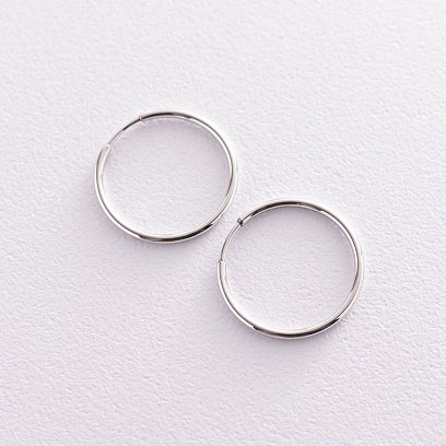﻿Сережки - кільця в сріблі (2.0 см) 122339 №3
