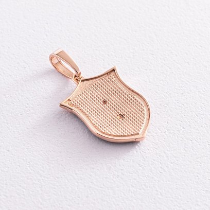 Золота підвіска "Щит з хрестом" (чорніння) п03661 №3