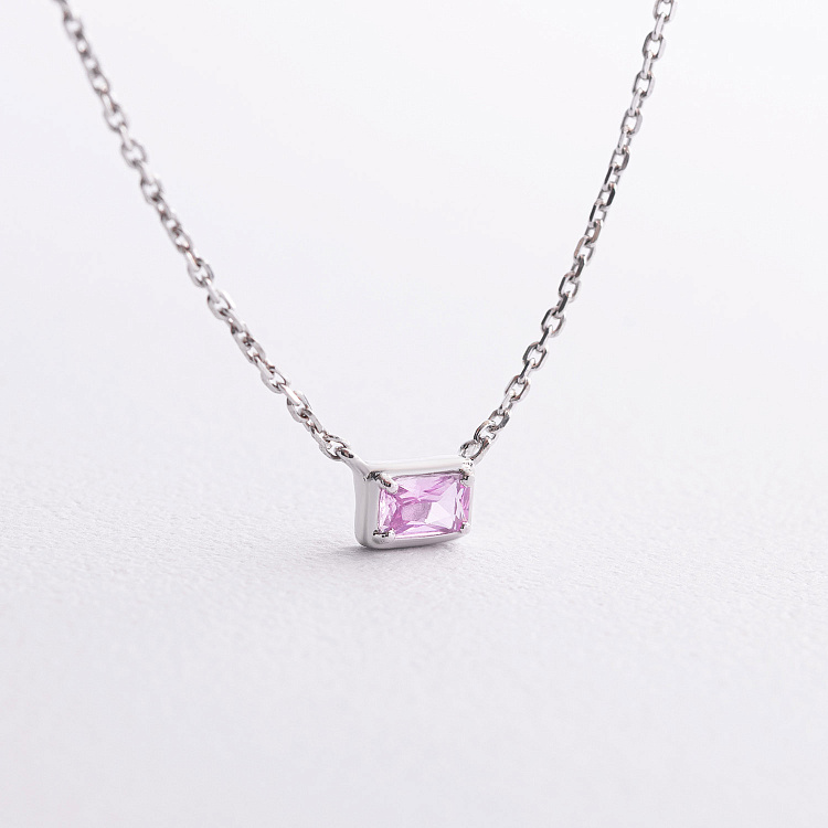 Серебряное колье "Karen" (розовый сапфир) 8200р-PSPH от ювелирного магазина Оникс