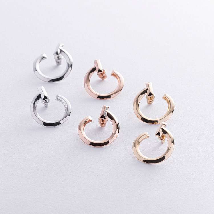 Сережки - пусети "Evelyn" у жовтому золоті с08657 від ювелірного магазину Онікс - 2