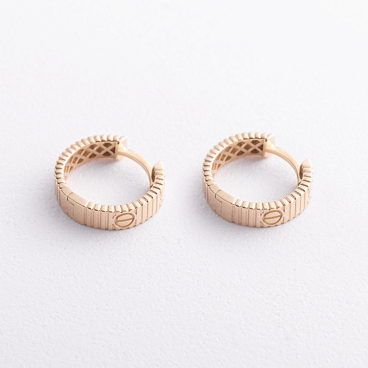 Золоті сережки - кільця "Love" с09658 від ювелірного магазину Онікс - 1