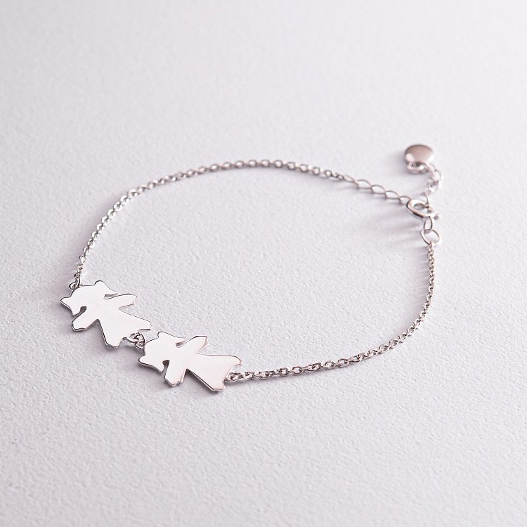 Браслет "Дві дівчинки" у білому золоті (можливе гравіювання) з2088б від ювелірного магазину Онікс