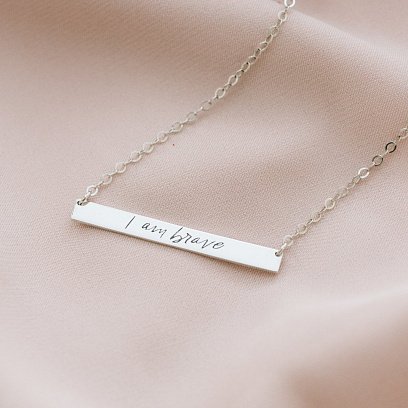 Серебряное колье с гравировкой "Смелость" 18978см №6