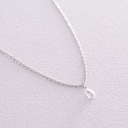 Золотое колье "Капелька" с бриллиантом колб0095di №2