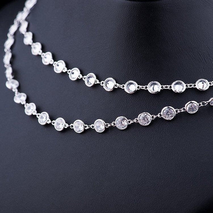 Срібне кольє з фіанітами 18196 від ювелірного магазину Онікс - 4