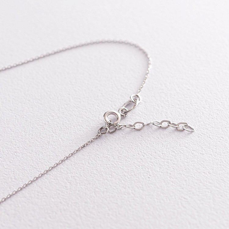 Золотое колье с одним фианитом кол01364 от ювелирного магазина Оникс - 4