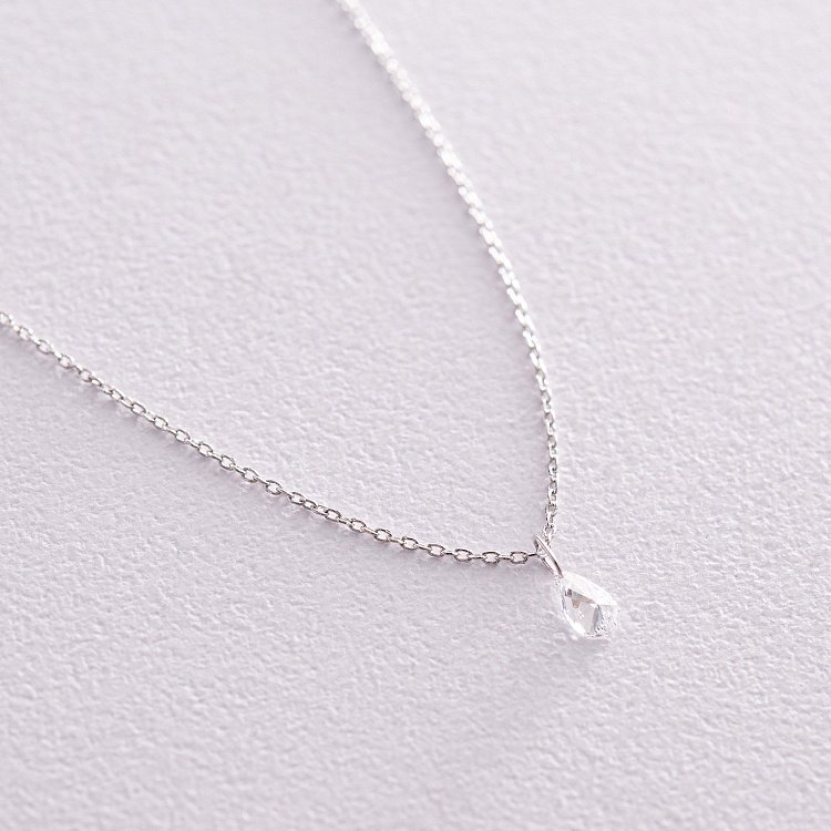 Золотое колье "Капелька" с бриллиантом колб0095di от ювелирного магазина Оникс - 1