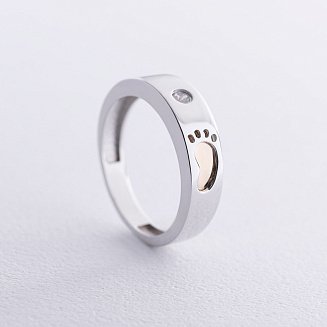 Золотое кольцо "Ножка младенца" (фианит) к07958