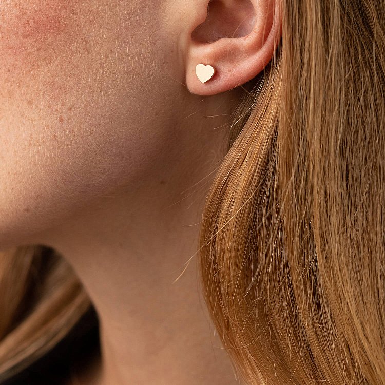 Золоті сережки - пусети "Сердечки" с06049 від ювелірного магазину Онікс - 4