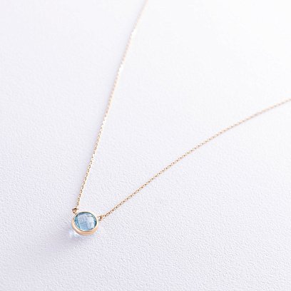 Кольє з топазом в жовтому золоті кол01340