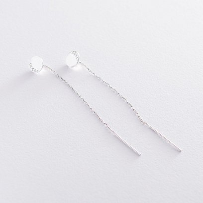 Золотые серьги-протяжки (фианиты) с06769 №2