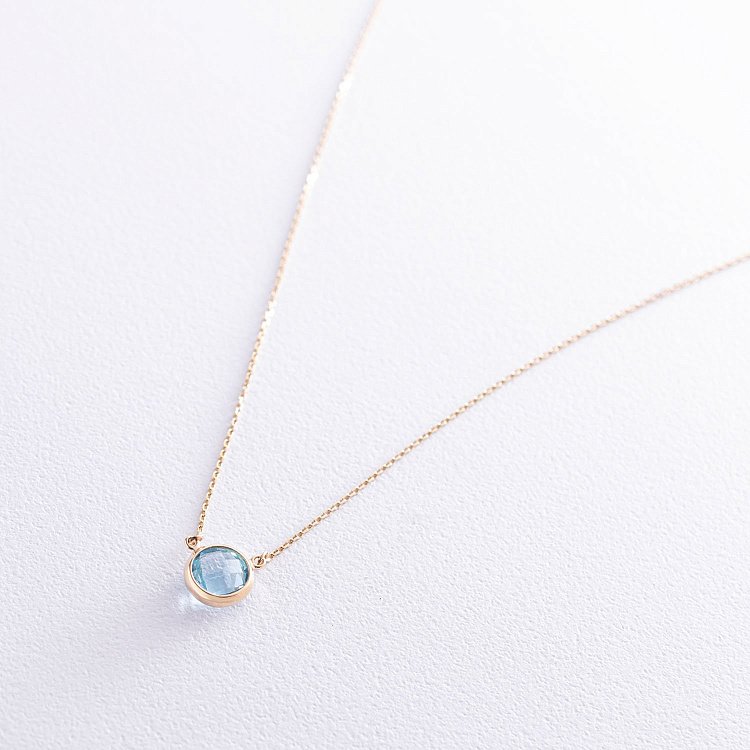 Кольє з топазом в жовтому золоті кол01340 від ювелірного магазину Онікс