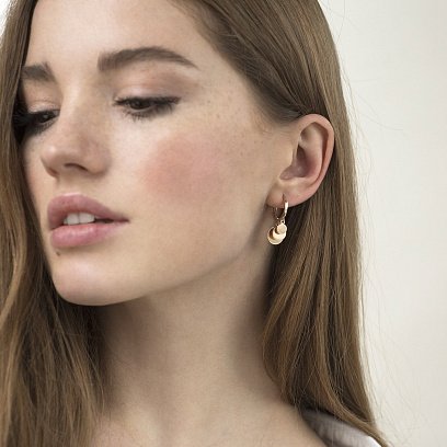 Золотые серьги "Монетки" с07219