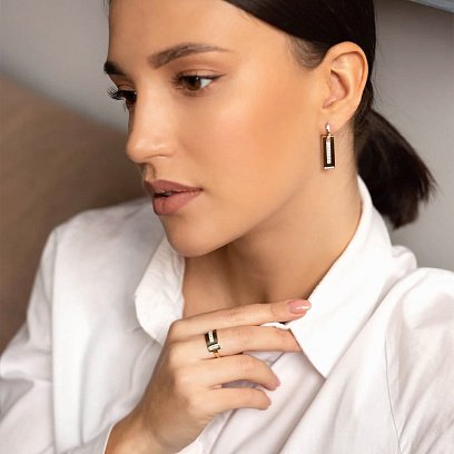 Каблучка в жовтому золоті з фіанітами к06698 №2