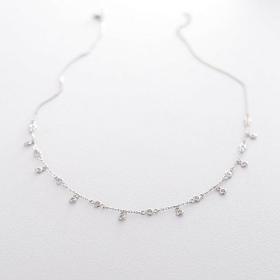 Золотое колье с фианитами кол01471