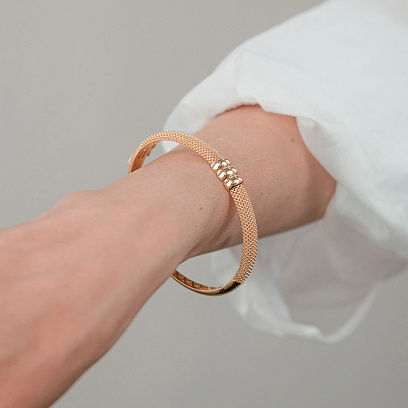 Жорсткий браслет "Marie" у червоному золоті б05586 №2