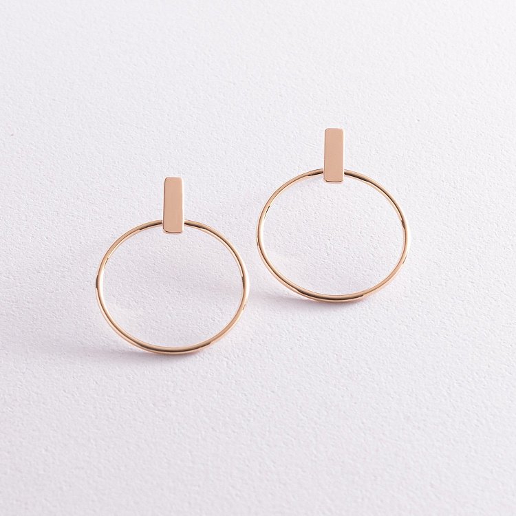 Сережки - пусети "Впевненість" у жовтому золоті с07749 від ювелірного магазину Онікс - 5