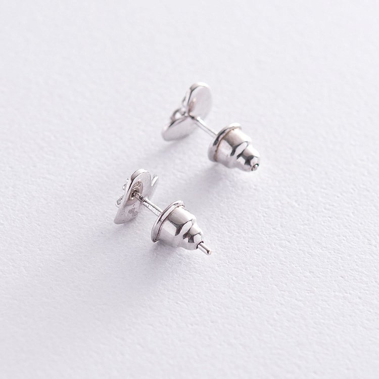 Золоті сережки "Сердечка" (діаманти) с227 від ювелірного магазину Онікс - 2