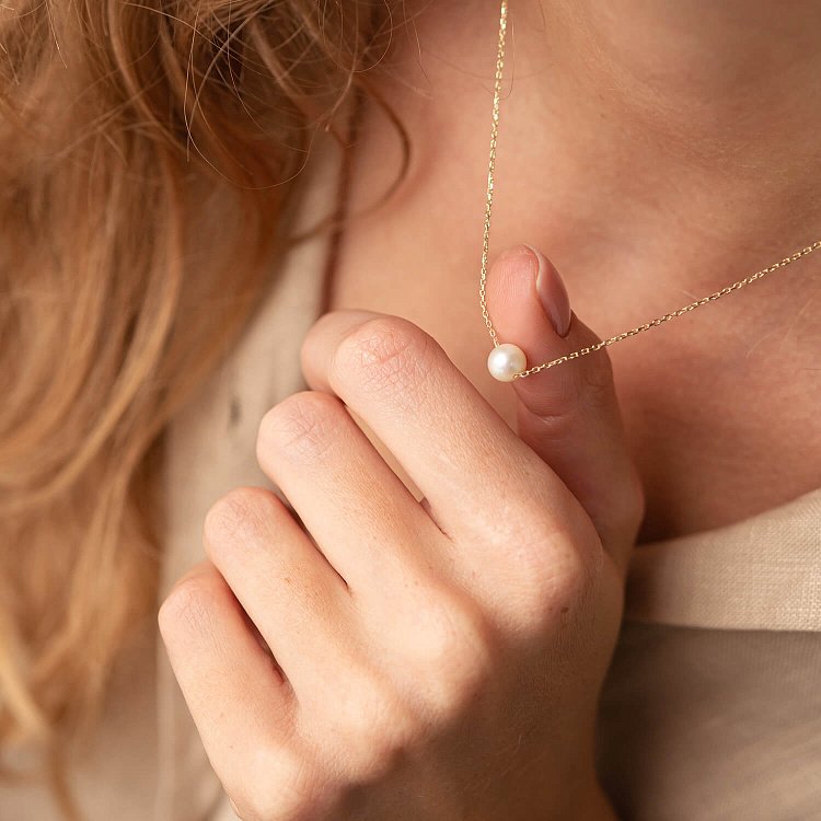 Колье "Жемчужина на цепочке" (желтое золото) кол02273 от ювелирного магазина Оникс - 13