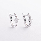 Срібні сережки "Хрестики" з фіанітами 123542 от ювелирного магазина Оникс