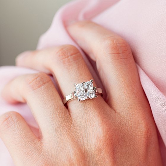 Серебряное кольцо "Irene" с фианитами 112853 №4