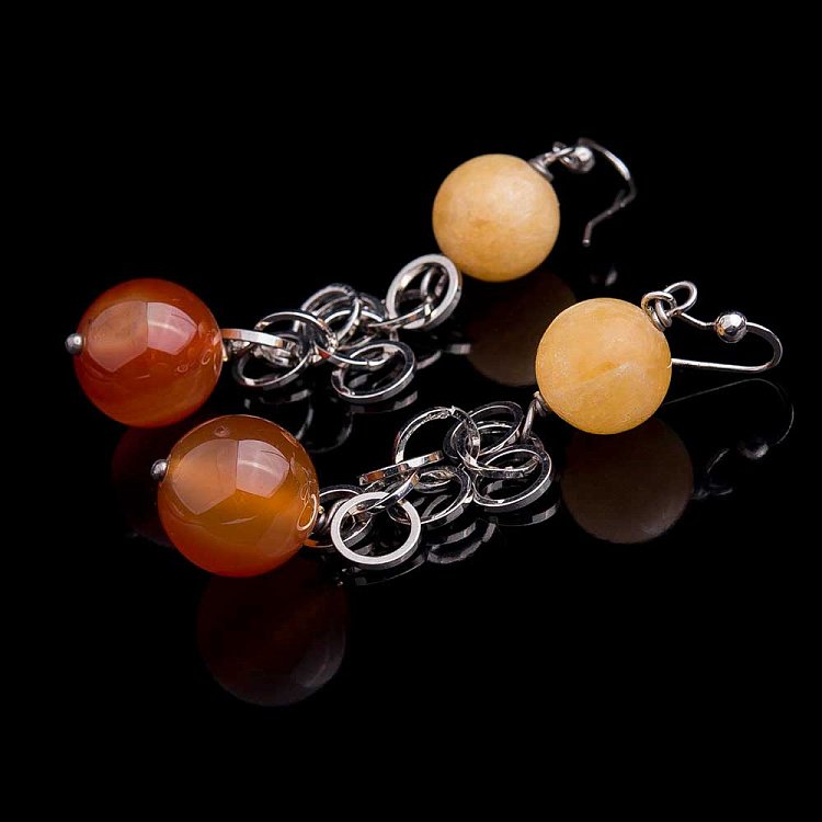 Серьги с агатом 165с7 - 1 Серьги с агатом 165с7 от ювелирного магазина Оникс - 1