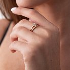 Помолвочное золотое кольцо с фианитом к06449 от ювелирного магазина Оникс - 4