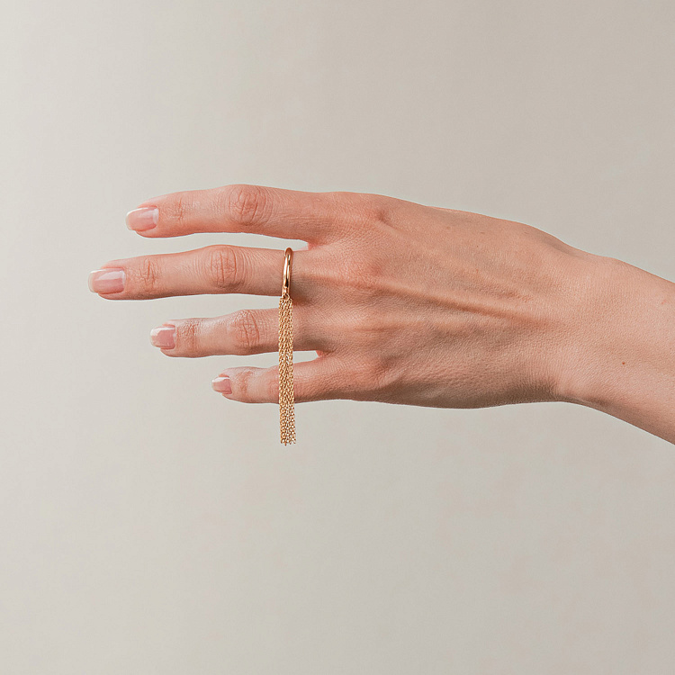 Каблучка з ланцюжками (жовте золото) к07475 від ювелірного магазину Онікс - 15