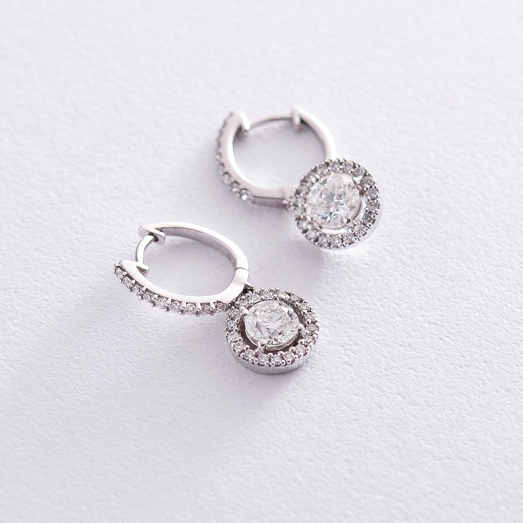 Золоті сережки з діамантами сб0233ri від ювелірного магазину Онікс