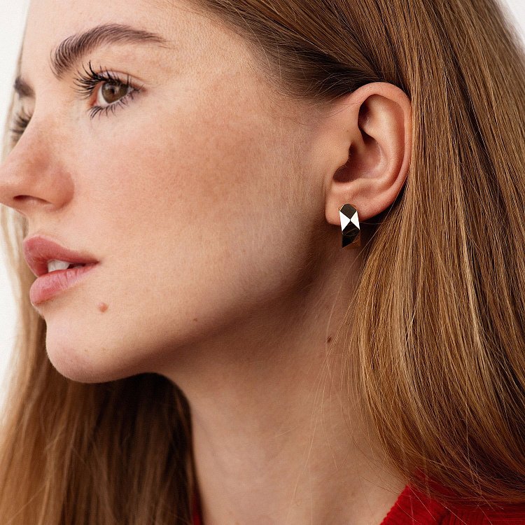 Сережки "Досконалість" у жовтому золоті с08746 від ювелірного магазину Онікс - 1