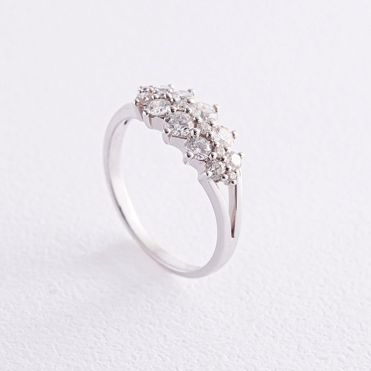 Каблучка в білому золоті з діамантами к283ca від ювелірного магазину Онікс - 2