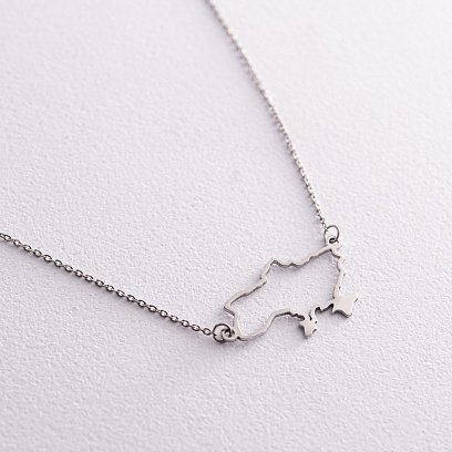 Колье "Карта Украины" в серебре 4034с №5