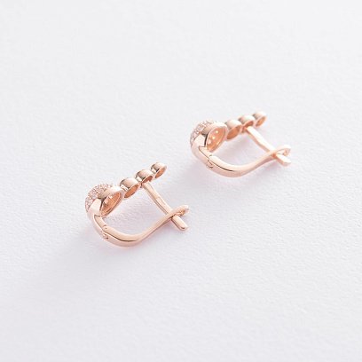 Золотые серьги с фианитами с06775 №3