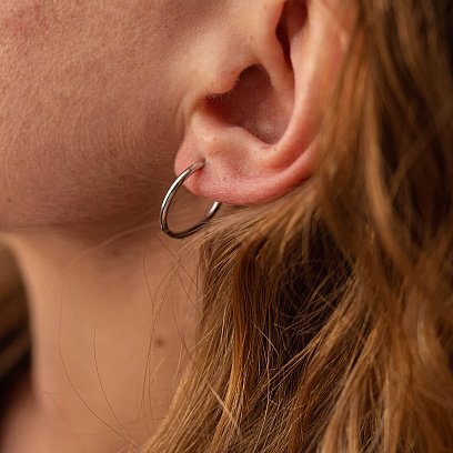 Серьги - кольца в серебре 123244 №6