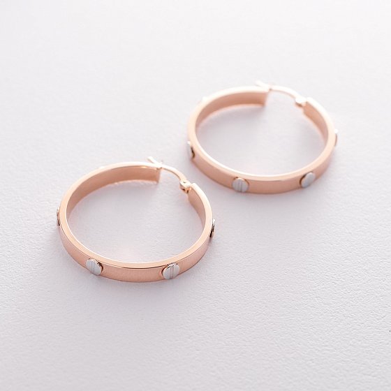 Золотые серьги-кольца 3.2 см с04878 №3