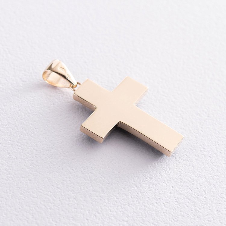 Крест в желтом золоте (фианиты, эмаль) п03495 от ювелирного магазина Оникс - 1