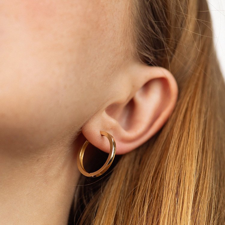 Сережки - кільця в жовтому золоті с08764 від ювелірного магазину Онікс - 4