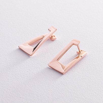 Золотые серьги "Афина" без камней с07541